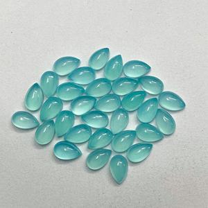 Calcedonia Aqua Natural de 5x7mm, Forma de Pera Lisa, Piedras Preciosas Sueltas, Cabujones de Alta Calidad al Por Mayor, Joyería al Mejor Precio de la India - Product Image 4