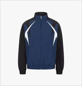 Conjunto deportivo cortavientos para hombre, chaqueta ligera con cremallera y pantalones a juego, cómodo para entrenamiento al aire libre, ropa informal de calle. - Product Image 1