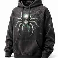 Sweat à capuche personnalisé respirant et épais avec motif araignée pour adultes - Fabricant OEM en gros