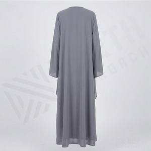 Robe de prière musulmane pour femmes, ensemble deux pièces décontracté d'été avec nœud, caftan, hijab, vêtements islamiques de haute qualité, ensembles bicolores - Product Image 2