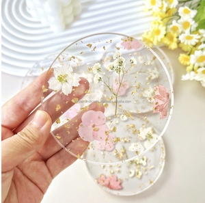 Meilleure vente sous-verre en résine bois multi-usages décor à la maison pour cuisine décoration de la maison avec fleur modèle - Product Image 2