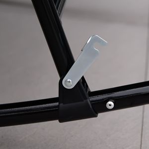 3 pezzi Set di mobili da esterno da giardino in stile bistrot tavolino in vetro rosso 2 sedie a dondolo imbottite per balcone portico - Product Image 3