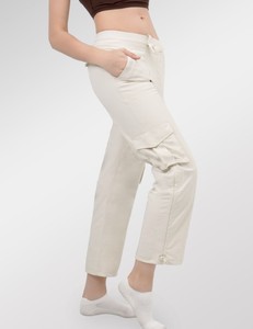 Pantalon cargo décontracté streetwear pour femme avec logo personnalisé, poches latérales, vêtements de sport d'extérieur, toile 100 % coton de haute qualité - Product Image 1