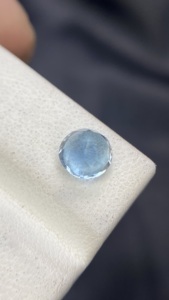 Pierre précieuse naturelle certifiée de 7 mm, couleur aigue-marine de qualité supérieure, taille ronde, avec un bel éclat, pierre brute de 1,33 carat - Product Image 6