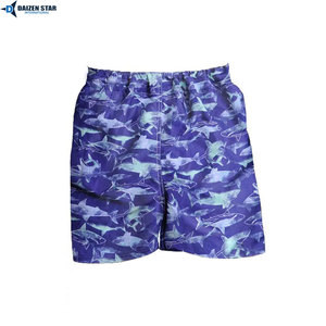 Shorts de bain pour hommes à séchage rapide, motif palmier, taille élastique, décontractés, 100% polyester tissé - Product Image 2