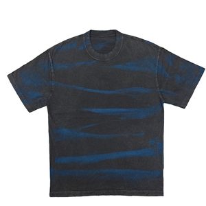 Camiseta de Hombre de Alta Calidad con Lavado Ácido, Estilo Vintage, Manga Corta, Diseño de Rayas con Efecto Pintado, Camiseta de Manga Corta con Lavado Ácido para Hombre - Product Image 1