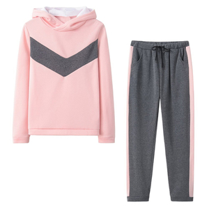 Ropa deportiva de invierno para mujer, traje para correr, sudadera con capucha y pantalones de manga larga, conjunto de dos piezas, ropa gruesa para mantener el calor, 2020 - Product Image 1