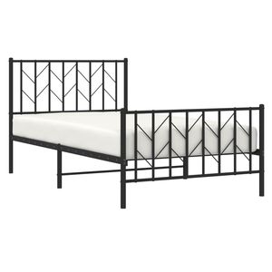 Estructura de Cama de Acero Resistente con Recubrimiento de Polvo Negro de 39.4 x 78.7 Pulgadas, Camas Metálicas - Product Image 3