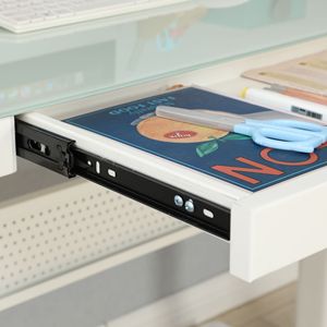 48X24 pollici in vetro temperato scrivania in piedi con cassetto in metallo regolabile in altezza postazione di lavoro ergonomica a casa ufficio Stand Sit Desk - Product Image 4