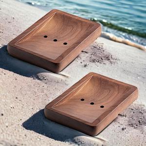 Bathroom Wood Soap Tray Draining Design <b>Wall</b> Mounted Hanger Wood Soap <b>Holder</b> Top Price Bathroom Sets - Product Image 5