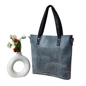 Bolso de Mano de Cuero Genuino para Mujer, Hecho a Mano, con Cierre de Cremallera, Impermeable, Ecológico, Duradero, de Gran Capacidad, Ligero y Suave - Product Image 1