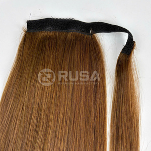 Extensions de cheveux queue de cheval tendance pour l'été, cheveux humains vierges vietnamiens, texture lisse et soyeuse, couleur brune - Product Image 4