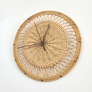 Natural rattan <b>wall</b> <b>clock</b> art piece for resort hotel home decor lowest price analog <b>clocks</b> - Product Image 3