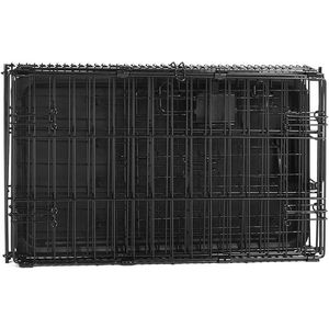 Jaula Metálica Plegable para Perros, Negra, 22 x 13 x 16 Pulgadas, con Bandeja Extraíble, Puerta Individual, Panel Divisor, Jaula de Viaje Plegable para Mascotas - Product Image 3