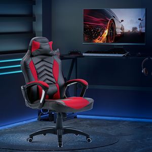 Sedia da Ufficio Direzionale Rossa/Nera con Schienale Alto, Supporto Lombare, Reclinabile e Telaio in Alluminio - Product Image 2