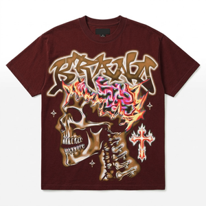 Camisetas de hombre al por mayor, 100% poliéster, personalizadas, estilo urbano, estampadas, de talla grande, de algodón grueso y ligero. - Product Image 1