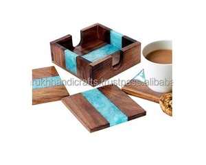Sous-verre à thé en bois d'acacia, Style chic, fabricant et exportation, nouveau Design, vaisselle, ensemble de sous-verre en bois, vente en gros - Product Image 5
