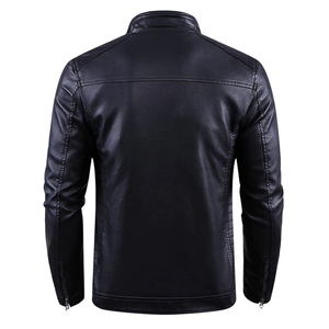 Men's High Street Style <b>Long</b> Sleeve Soft <b>Leather</b> <b>Jacket</b> New Arrival Canvas Stand Collar Adjustable Features Sale <b>jacket</b> for men - Product Image 1
