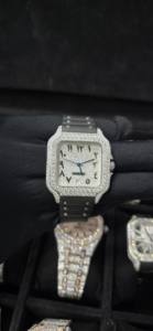 Montres Hip Hop entièrement serties de diamants, mécaniques automatiques, en Moissanite VVS, testées au diamant testeur - Product Image 6