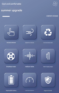 พัดลมคล้องคอ/เอว GongTian W920B มอเตอร์ไร้แปรงถ่านทรงพลัง ใช้พลังงานจากแบตเตอรี่ สำหรับใช้งานกลางแจ้ง พร้อมปุ่มควบคุม - Product Image 3