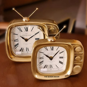 Best Selling Stainless Steel Metal Unique Shape Gold Finished <b>Table</b> <b>Clock</b> Customized Style Desktop Modern - Product Image 4