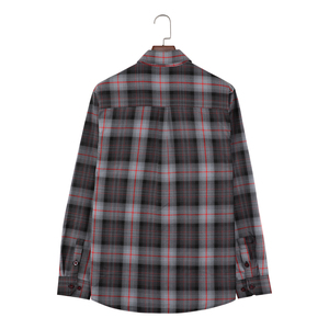 เสื้อเชิ้ตผ้าสักหลาดลายสก็อตแขนยาวสำหรับผู้ชาย ติดกระดุม คอปกแบบพับได้ สวมใส่สบายๆ ในฤดูใบไม้ร่วง ผลิตจากผ้าฝ้าย 100% ระบายอากาศได้ดี - Product Image 5
