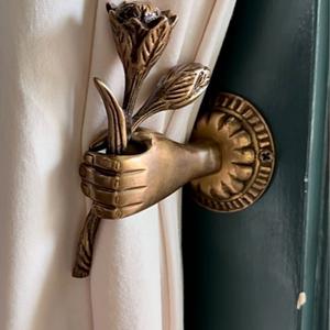 Attache de rideau en forme de rose, attache de rideau en métal, attache de rideau de luxe, support de rideau de fenêtre, pour la maison et l'hôtel, en laiton et aluminium - Product Image 6