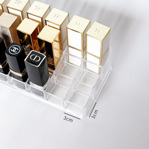<b>Clear</b> Plastic Lipstick Organizer 24 Slot Compact Lip <b>Gloss</b> Chapstick Mascara Holder - Product Image 2