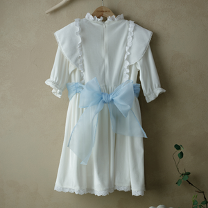 ชุดเดรสเด็ก Aine Kid Couture ชุดกำมะหยี่เด็กผู้หญิงหลากสี แขนครึ่งแขน ปักลูกปัดทำมือ ความยาวระดับเข่า ชุดรับศีลจุ่ม ไซส์ S - Product Image 3