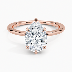 Bague de fiançailles en moissanite taille poire 2 carats, bague solitaire en or jaune, bague de mariage, bijoux fins personnalisés - Product Image 5