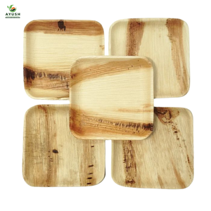Assiettes carrées résistantes à l'eau en feuilles d'arec / Assiettes en bambou pour les repas lourds et les buffets - Product Image 3