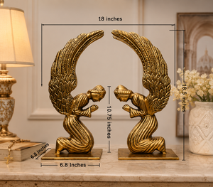 Estatua de Ángel del Arco del Pacto Santo par de esculturas con alas grandes Judaika artesanías de Metal para el hogar Oficina Interior Exterior hogar jardín - Product Image 2