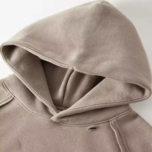 Sweat-shirt à capuche pour homme en mélange de coton molletonné, délavé à l'acide et à la pierre, coupe-vent, écologique, streetwear d'hiver, grandes tailles - Product Image 5