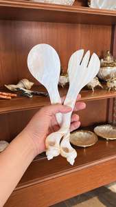 Cuillère en coquillage naturel poli et imperméable, marque privée, pour spa et cosmétiques de luxe, fabriquée au Vietnam - Product Image 2
