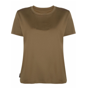 Camiseta de Algodón para Mujer, Ecológica, Ajustada, Transpirable, de Secado Rápido, Color Sólido, Informal, para Verano, Venta al Por Mayor - Product Image 2