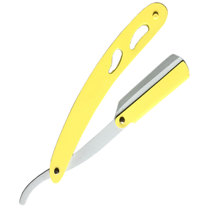 Navaja de Afeitar Plegable de Acero Inoxidable Amarilla con Borde Recto, Reutilizable, para Hombre, con Logotipo Personalizado OEM, MOQ Bajo, Venta al Por Mayor - Product Image 5