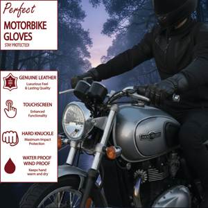 Professional Men's Genuine <b>Leather</b> Motorbike Gloves Long <b>Cuff</b> Touring Racing Motorcycle Protective Gloves Custom Logo - Product Image 6
