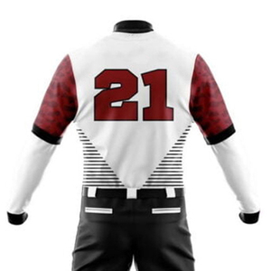 Maillot de baseball blanc pour homme avec manches rouges et pantalon noir, manches longues, tissu respirant, vêtements de sport toutes saisons, coupe classique - Product Image 5