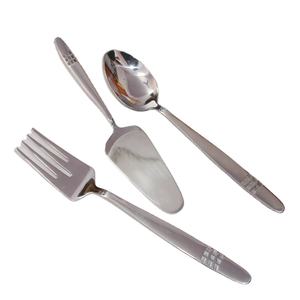 Ensemble de couverts décoratifs pour gâteau en acier inoxydable poli brillant, design élégant, vaisselle de table de haute qualité - Product Image 1