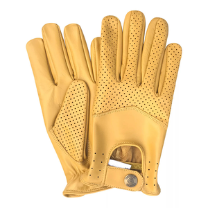 Gants de vélo en cuir noir pour hommes avec bordure rouge, respirants, longueur poignet, style sportif, sans doublure, pour le printemps et l'été - Product Image 2