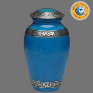 Omar Creations Large Adult Cremation Urn <b>Vase</b> Solid Brass Silver-Plated Metal <b>Memorial</b> Funeral Etched Design Silk Screen - Product Image 6