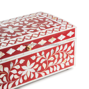 Cajas de regalo de joyería cuadradas de lujo románticas con Incrustaciones de nácar Craftsy Home Wood Home Ware Precios bajos al por mayor Embalaje - Product Image 3