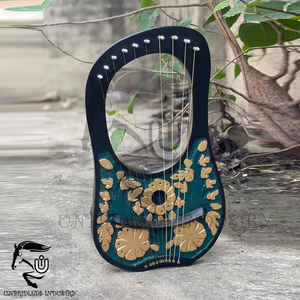 Handmade Lyre Harp 10-<b>String</b> Floral Design Rosewood Celtic Harp with Free Tuning Key & <b>Strings</b> - Product Image 5