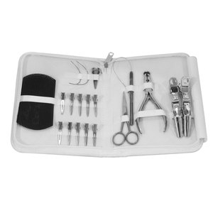 Hair Extension Tools Kit with Wire Loop Threader Small & <b>Large</b> Salon Clips Flat <b>Bead</b> Crimper plier Hair Gripper Small Scissor - Product Image 4