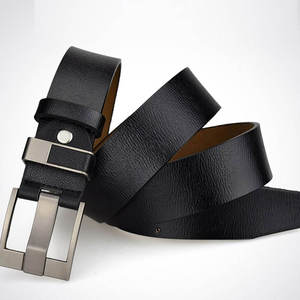 Ceinture en cuir véritable KIVOTECH personnalisable, cuir de vache noir, boucle rectangulaire en acier, style formel, ceinture pour homme durable - Product Image 4
