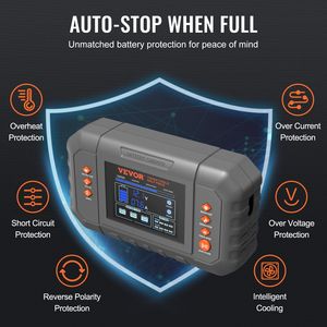 Smart 35-Amp al litio LiFePO4 caricabatteria per auto Display LCD caricabatteria manutentore Desulfator per AGM/Gel/SLA per prato barca - Product Image 5