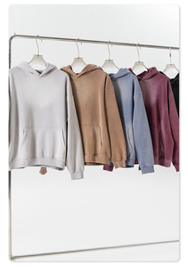 350GSM Custom Heavy Weight <b>Hip</b> Hop Solid Color Oversize Fashion Hoodies Loose Fit Thick Heavy Plain Design Premium Hoodie - Product Image 4