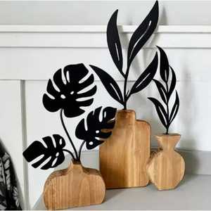 Jarrón Cilíndrico Alto de Madera Moderno, Botella para Flores de Madera Sólida con Acabado Artesanal, Florero Minimalista para Decoración Interior Contemporánea - Product Image 4