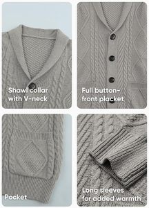 Pull en tricot pour homme à marque privée, pull d'hiver, tissu doux et chaud, manches longues, décontracté, tendance, confortable - Product Image 5