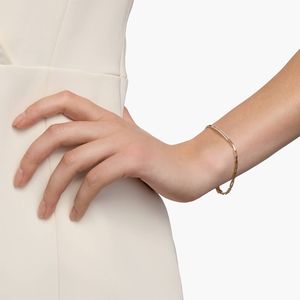Yellow Gold Paperclip Chain Lab Grown Diamond Bar <b>Bracelet</b> For Women Wholesale - Product Image 2